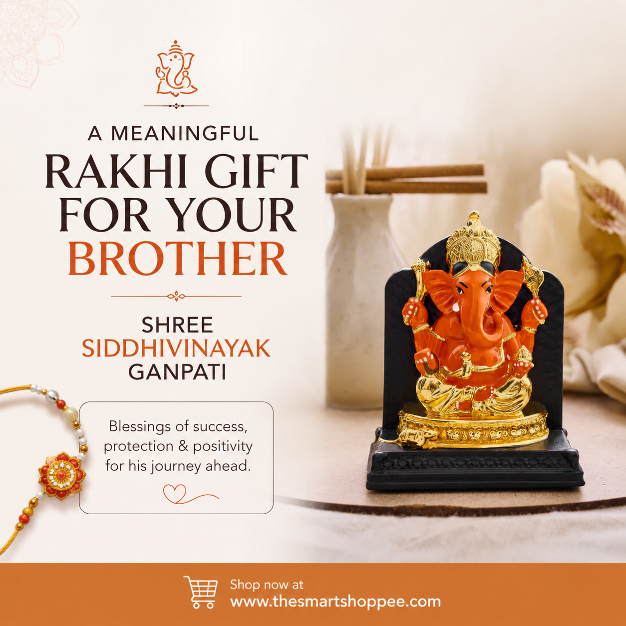 A Meaningful Rakhi Gift for Your Brother: Shree Siddhivinayak Ganpati
