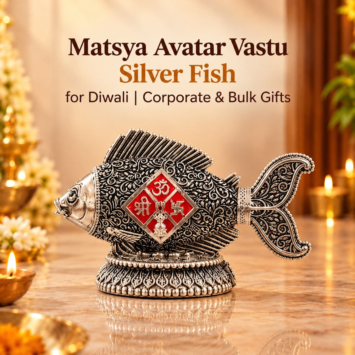Matsya Avatar Vastu Silver Fish for Diwali | Corporate & Bulk Gifts