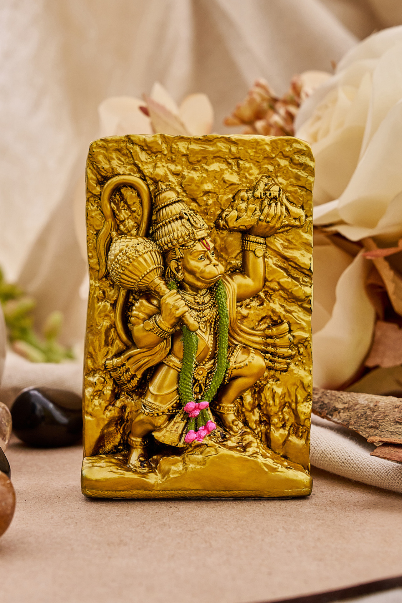 Sanjeevani Hanuman Ji with Antique Gold Finish