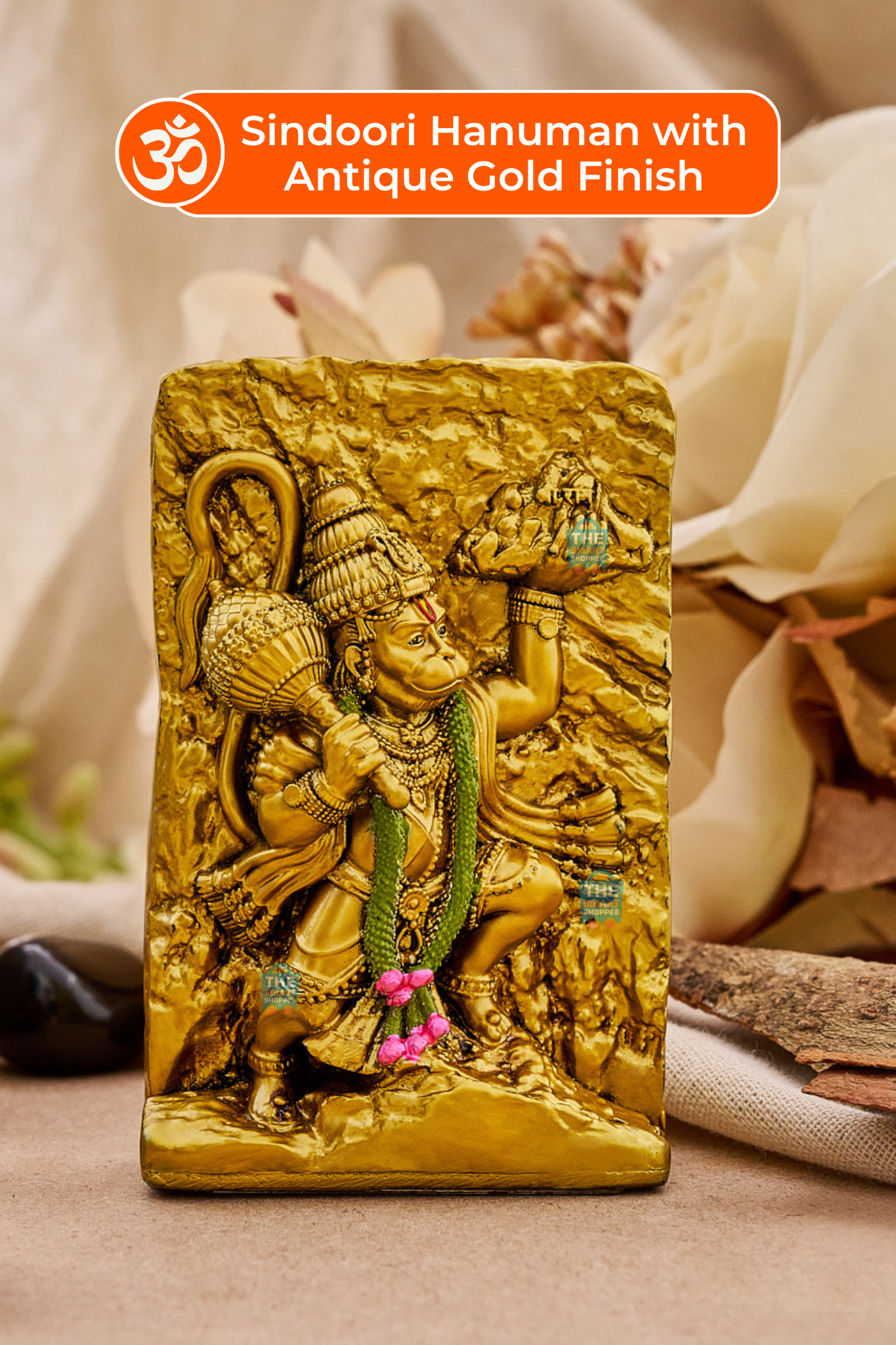 Sanjeevani Hanuman Ji with Antique Gold Finish