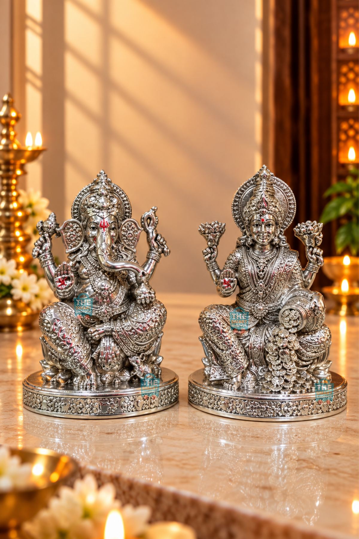 Silver Plated Lakshmi Ganesh