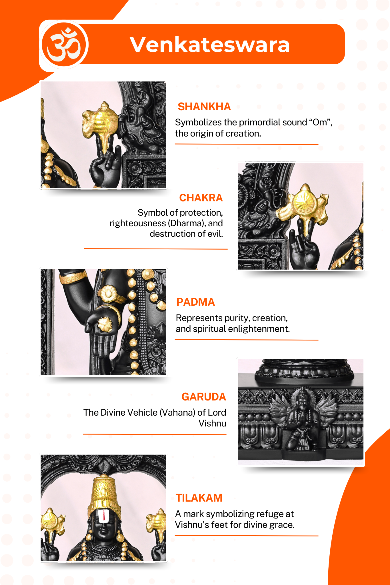 Tirupati Balaji Black and Gold