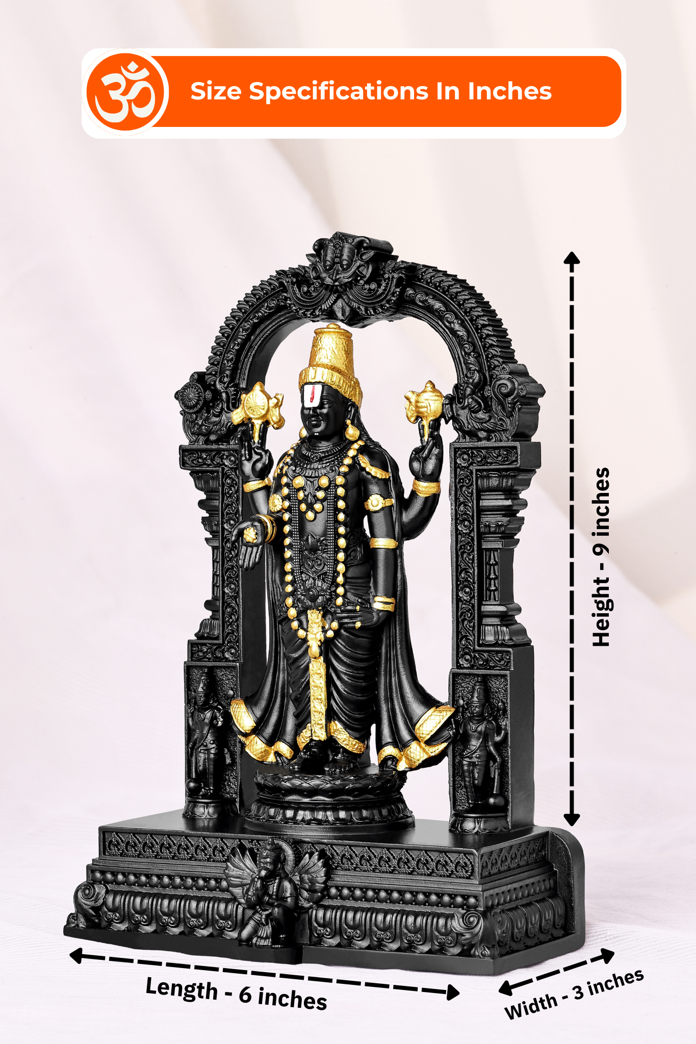 Tirupati Balaji Black and Gold