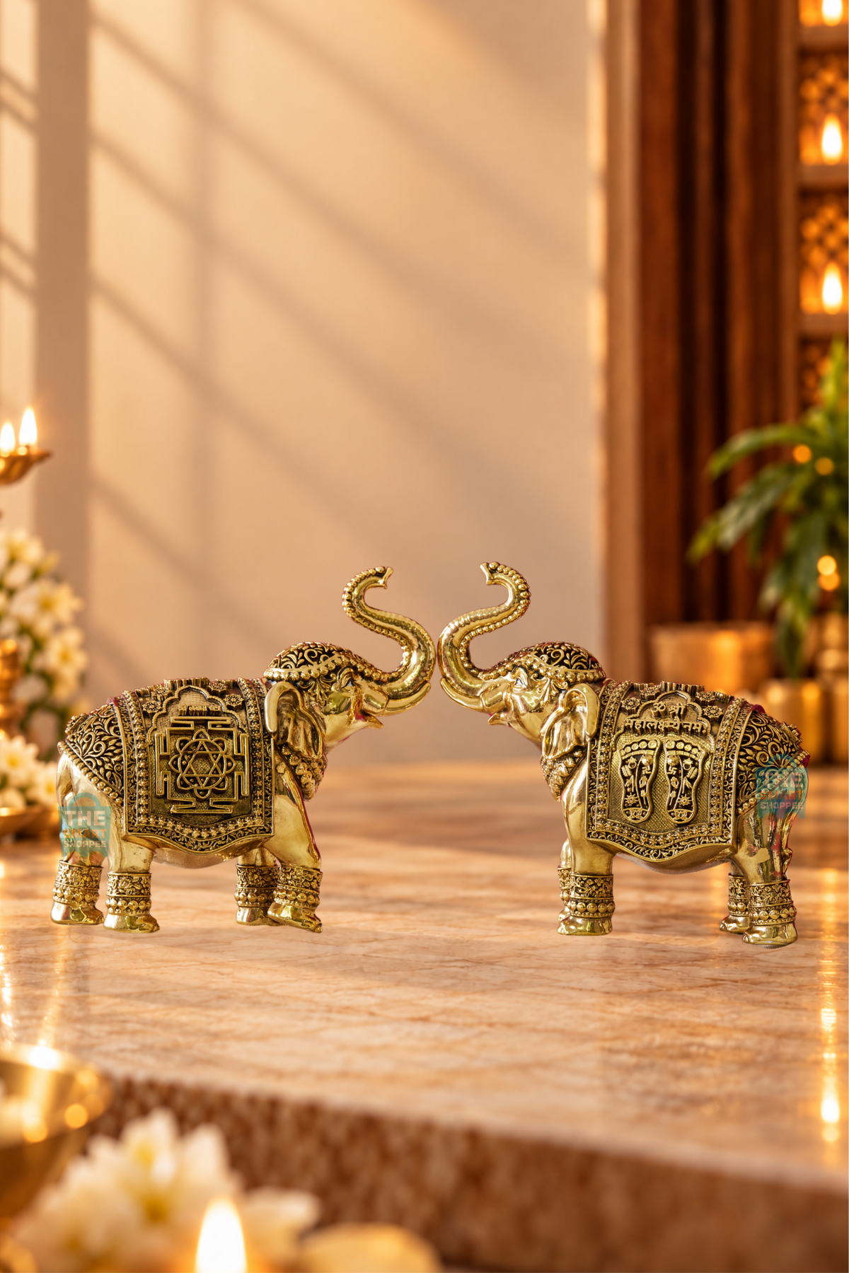 Gajalakshmi Elephant – Original Gold Plated (Set of 2)