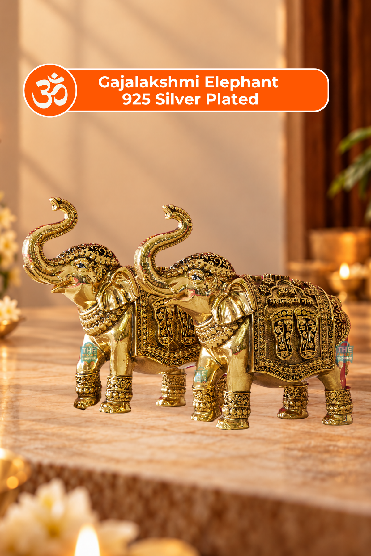 Gajalakshmi Elephant – Original Gold Plated (Set of 2)