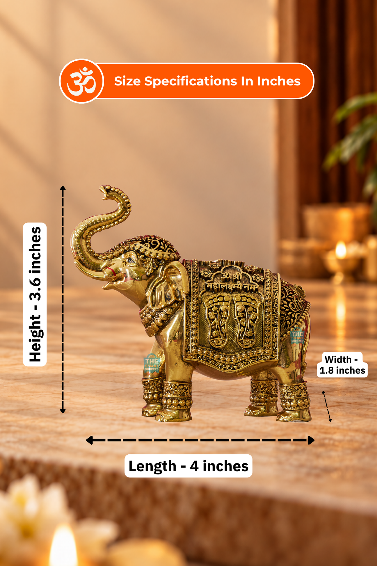 Gajalakshmi Elephant – Original Gold Plated (Set of 2)