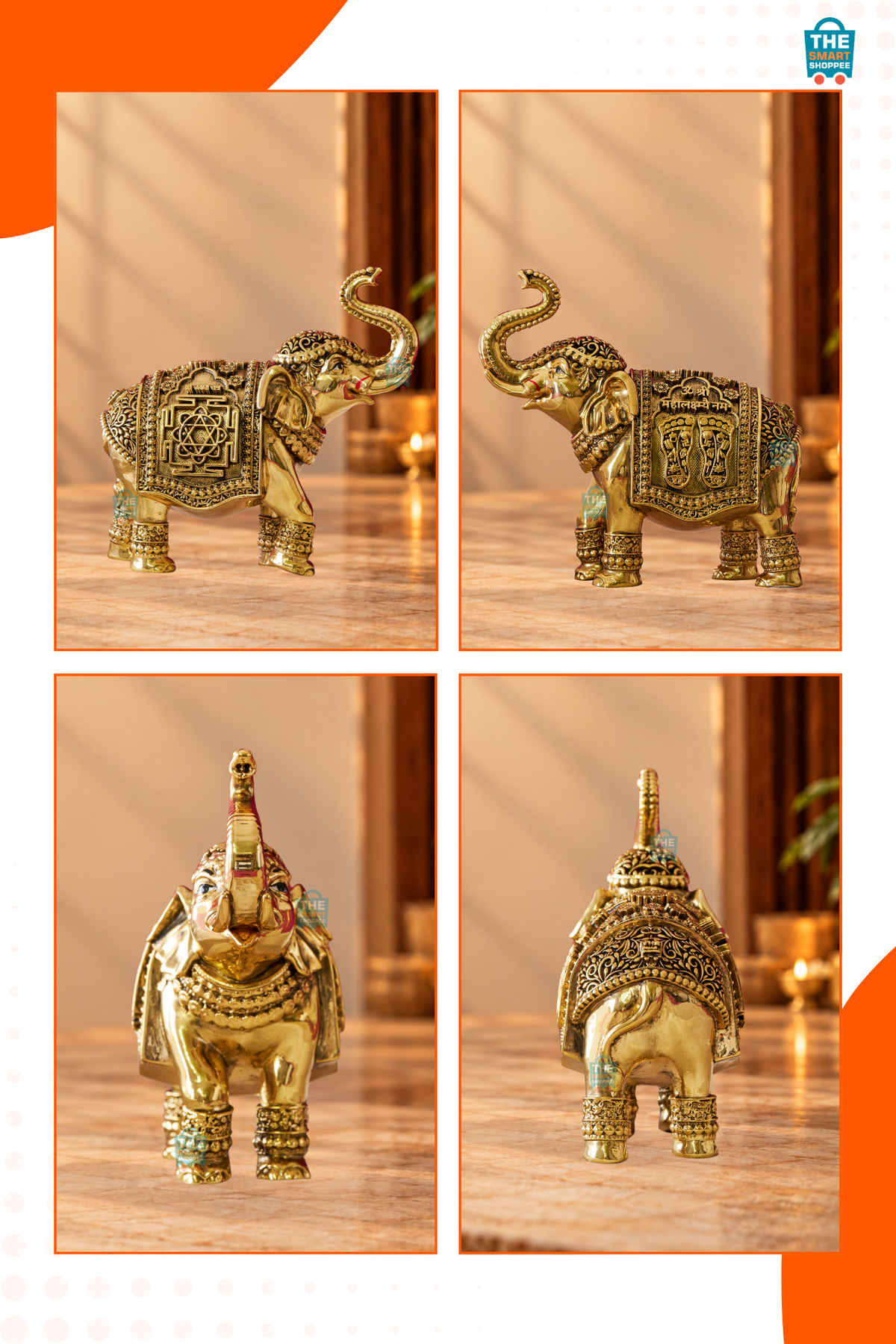 Gajalakshmi Elephant – Original Gold Plated (Set of 2)