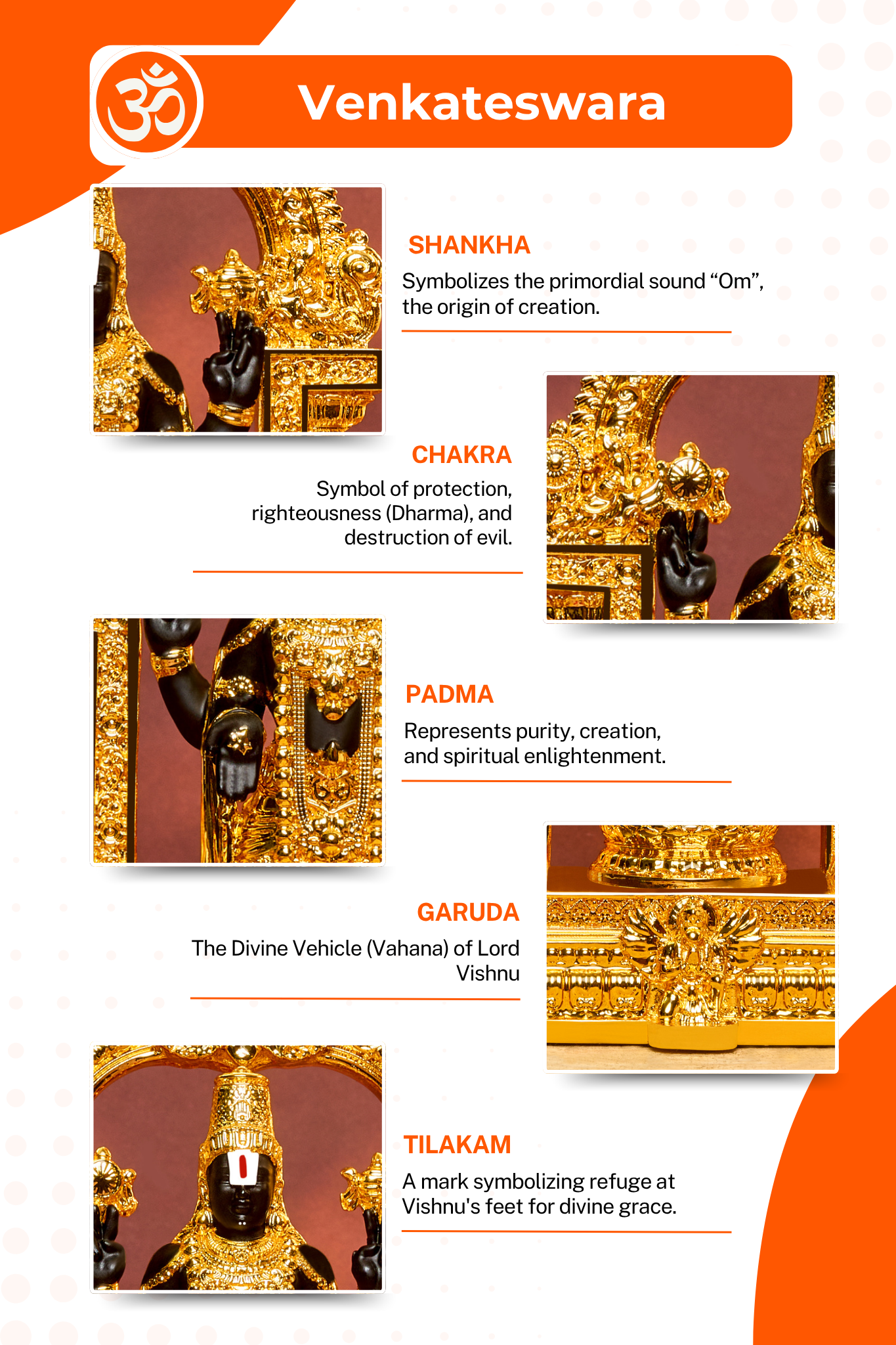 Sri Venkateswara Balaji in 24 Carat Gold Plating