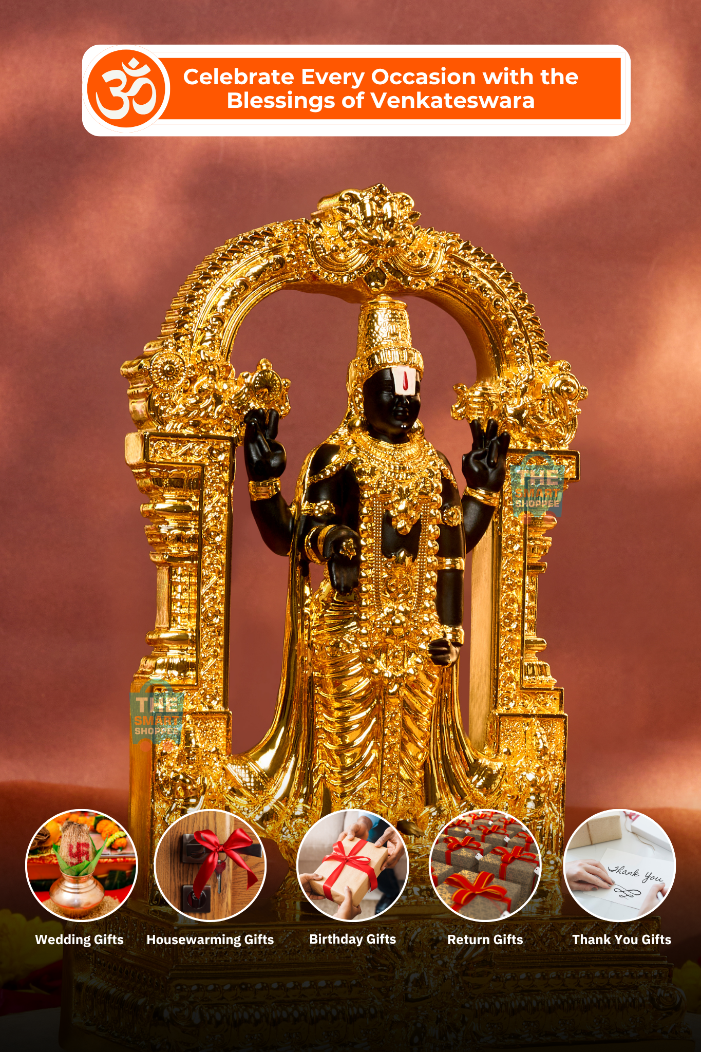 Sri Venkateswara Balaji in 24 Carat Gold Plating