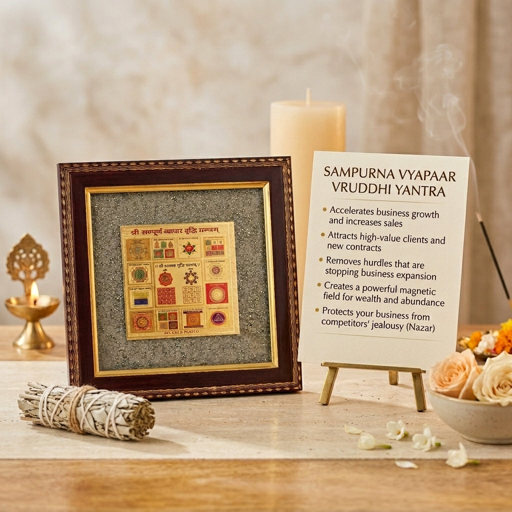 Sampurna Vyapaar Vruddhi Yantra Pyrite Frame for Business Growth