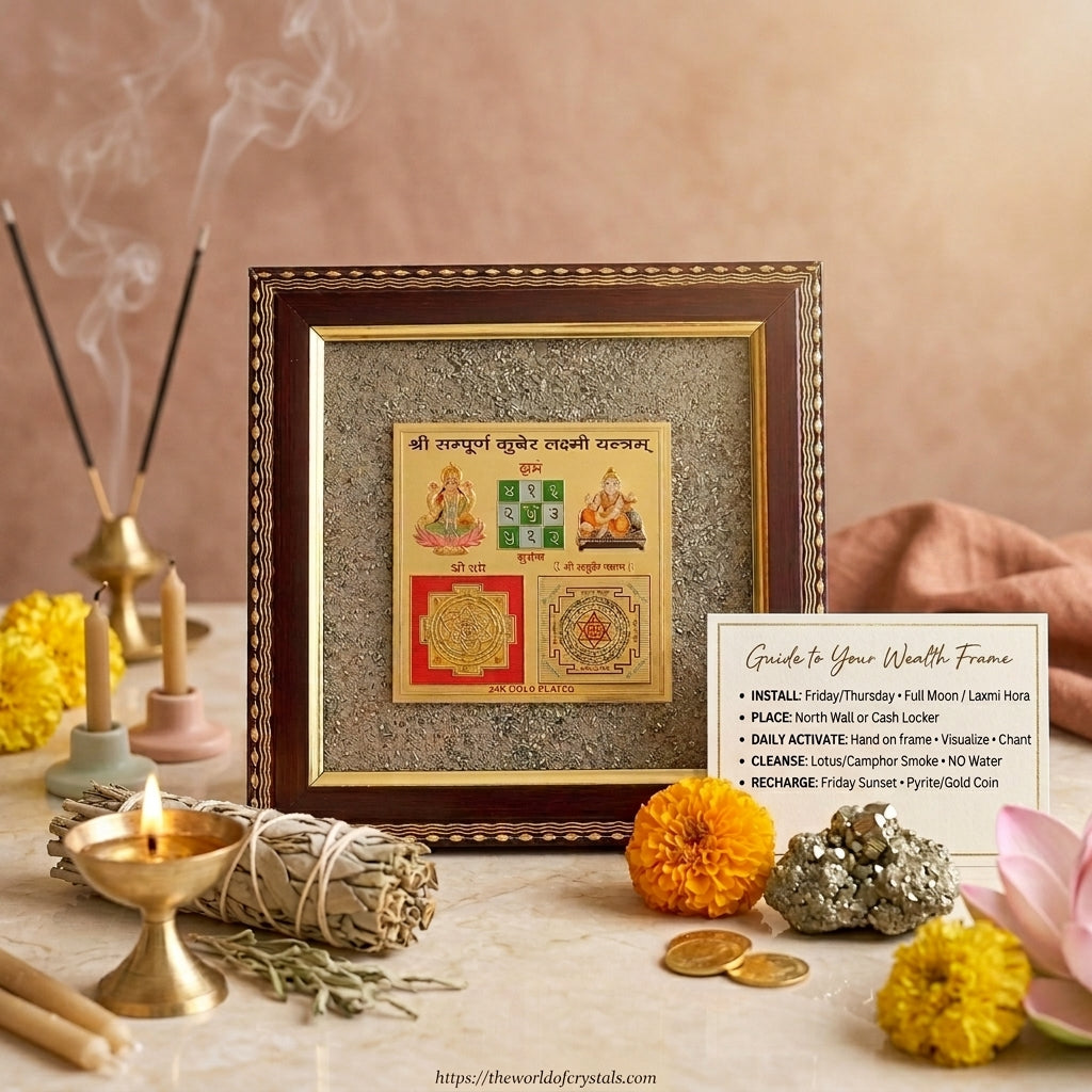 Sampurna Kuber Laxmi Yantra Pyrite Frame for Infinite Wealth