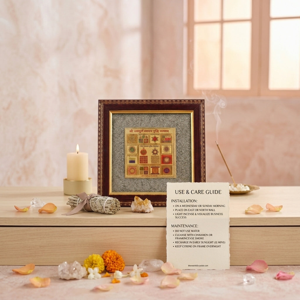 Sampurna Vyapaar Vruddhi Yantra Pyrite Frame for Business Growth