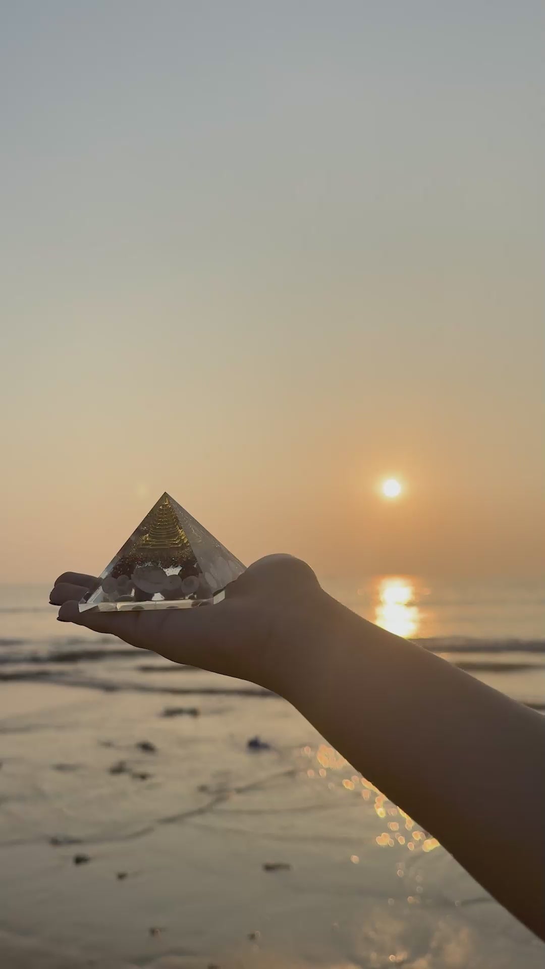 Sacred Shree Yantra & Gomti Chakra Orgone Pyramid for Wealth, Vastu Correction & Prosperity