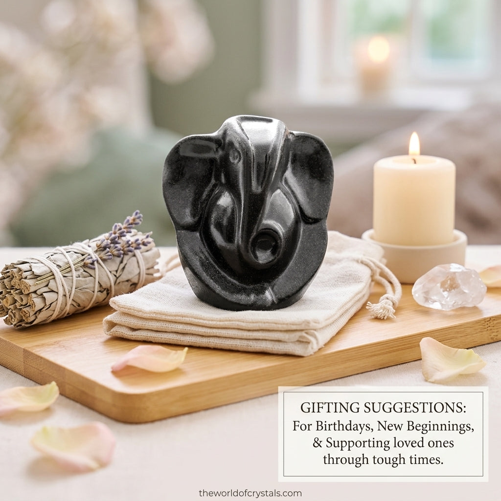 Natural Pyrite Ganesha Statue for Wealth & Obstacle Removal