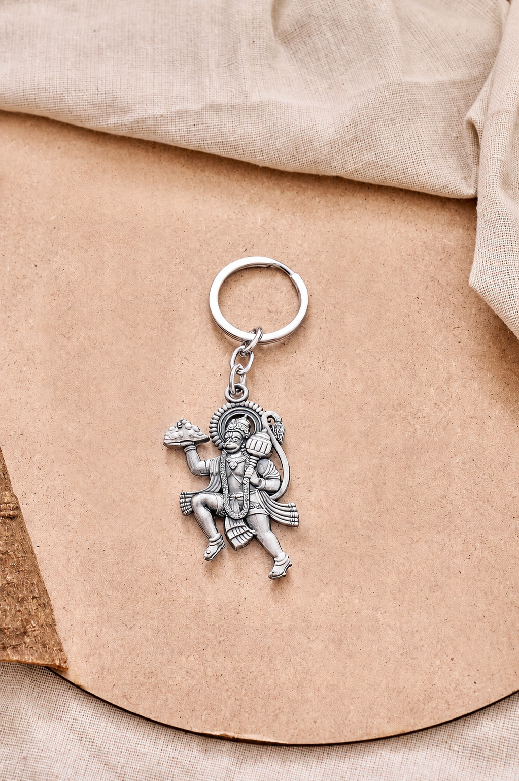 Silver Hanuman keychain for religious gifting and spiritual occasions