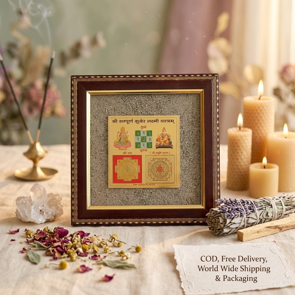 Sampurna Kuber Laxmi Yantra Pyrite Frame for Infinite Wealth